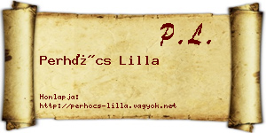 Perhócs Lilla névjegykártya